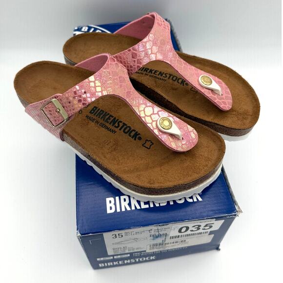 Birkenstock Women's Gizeh Thong Sandals Shiny Snake Rose Size US4 EU35 - Picture 4 of 8